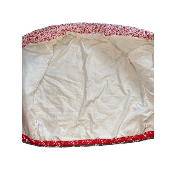 Floral Quikted Jacket Red White Medium - Picture 8 of 9